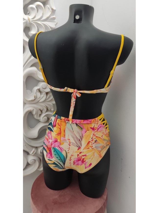 Bikini Floral Braga Alta Latera-Abierto