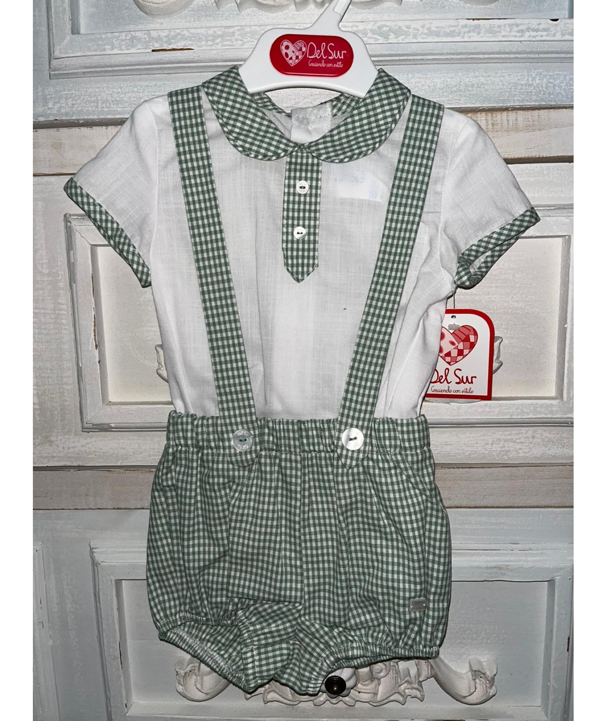 CONJUNTO 2PZS BEBE NIÑO CUADROS VICHY