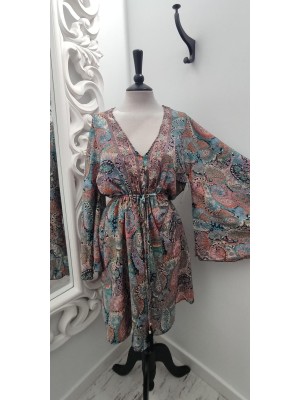 Vestido Indio Manga Murcielago