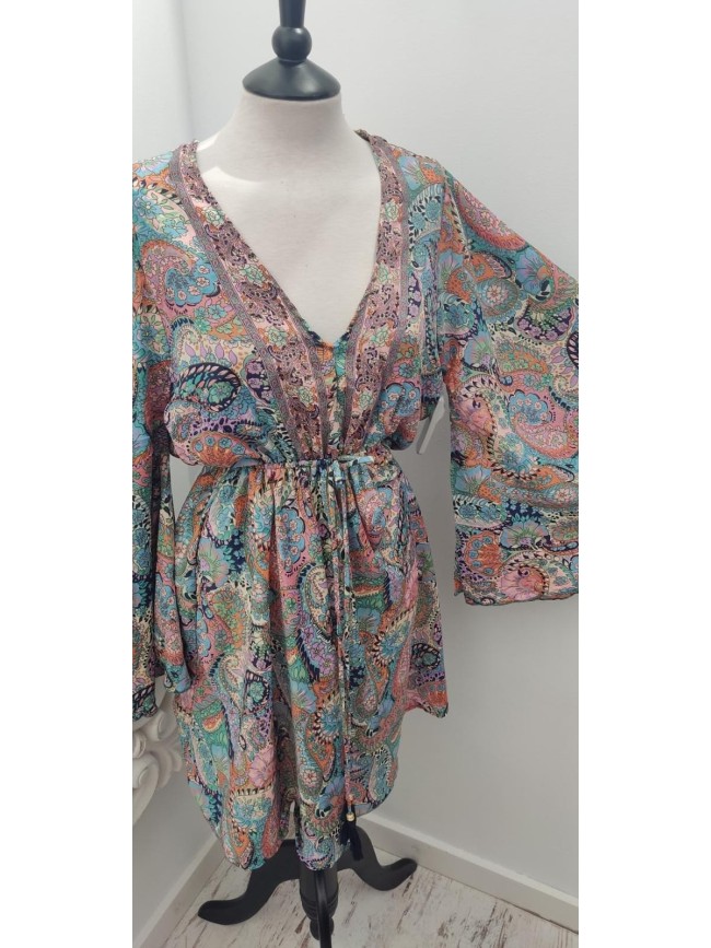 Vestido Indio Manga Murcielago