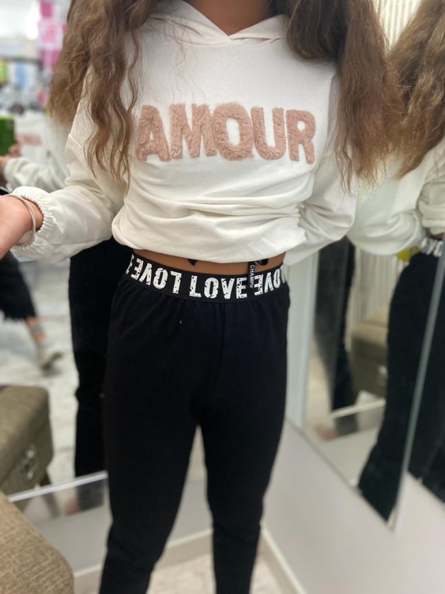 Conjunto Sudadera Amour Y Malla