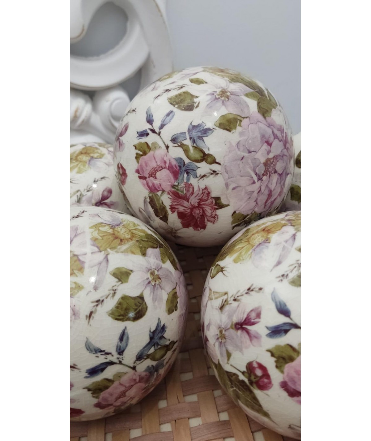 BOLAS DE CERAMICA FLORES