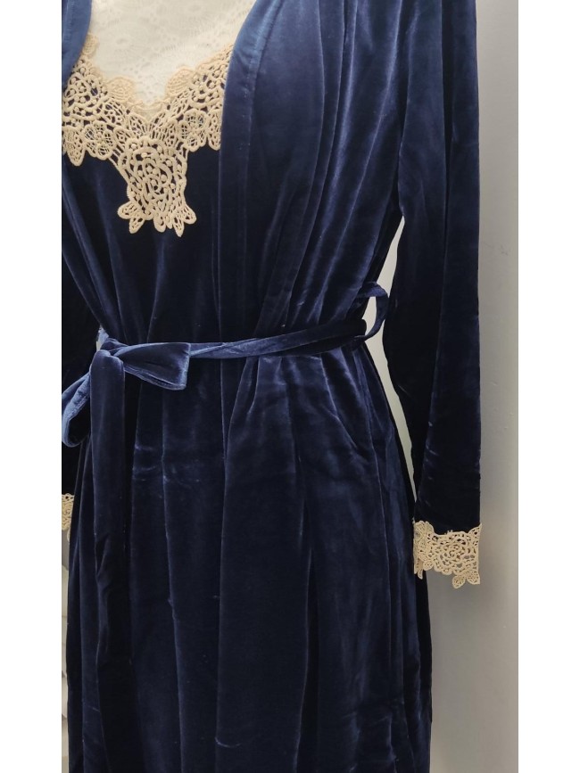 Conjunto Camison Y Bata Terciopelo
