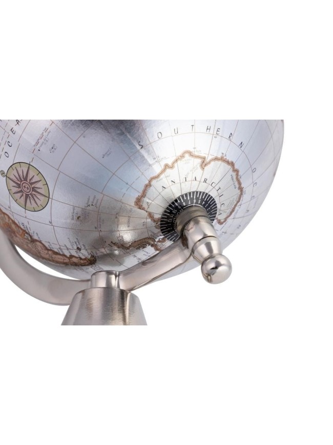 Bola Del Mundo Aluminio Plata