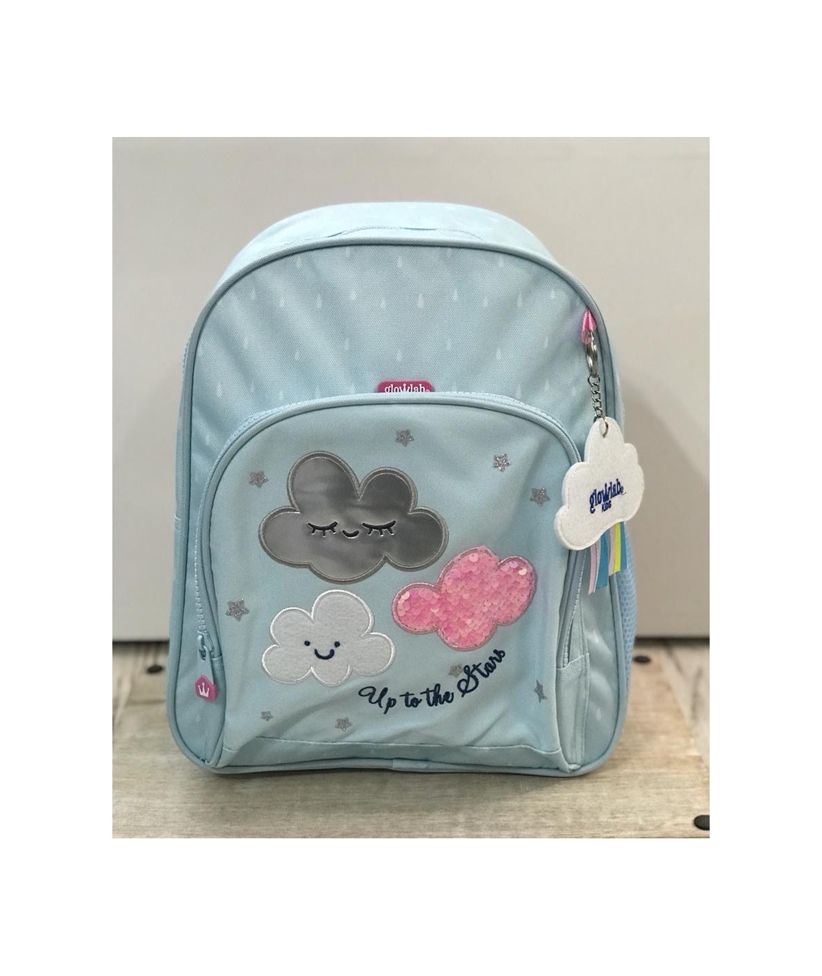 MOCHILA INFANTIL ADAPTABLE CARRO GLOWLAB KIDS NUBE