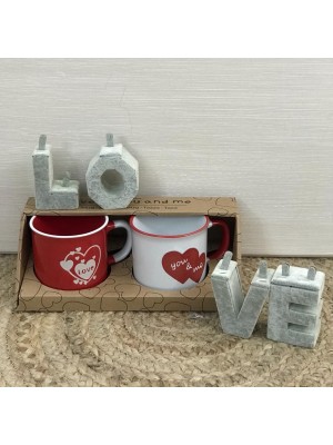 Set Dos Tazas Corazones