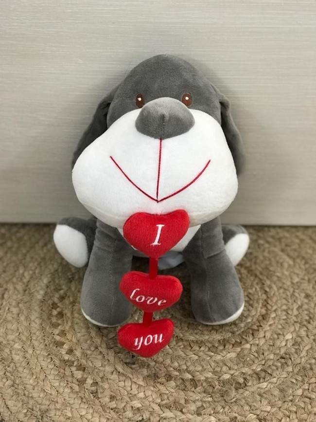 Perrito Peluche Detalles Corazones