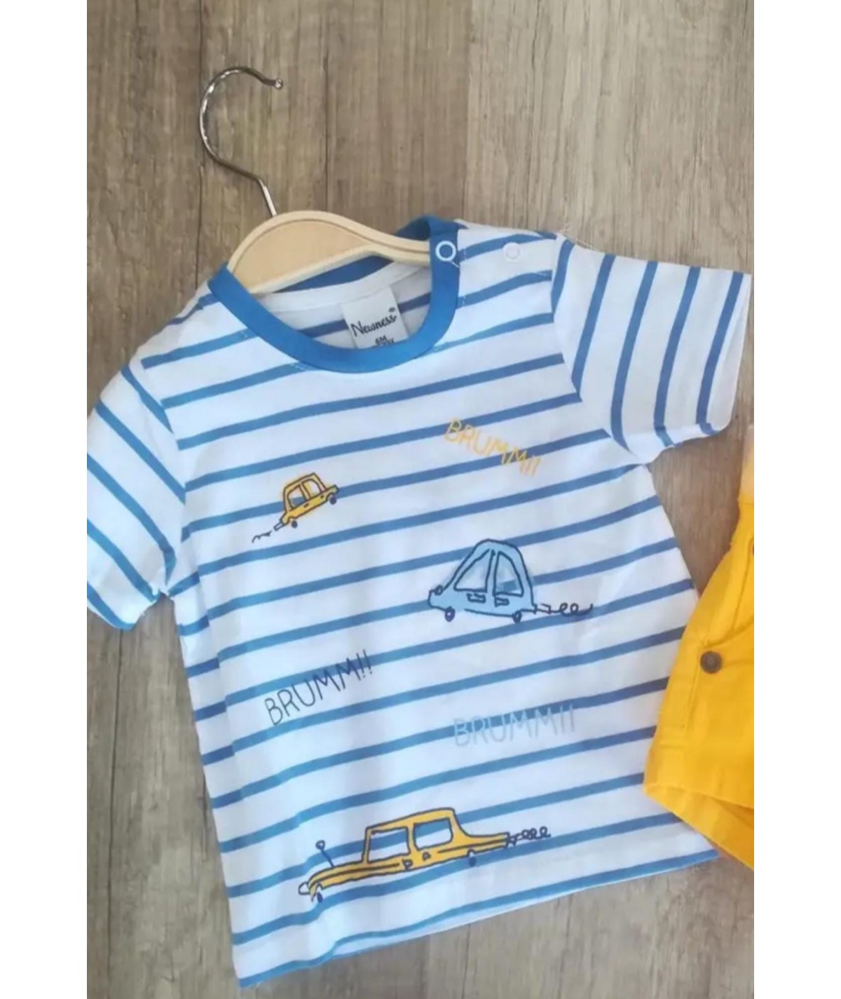 CAMISETA BEBÉ TALLA 6 - 24 MDO RAYAS - COCHES