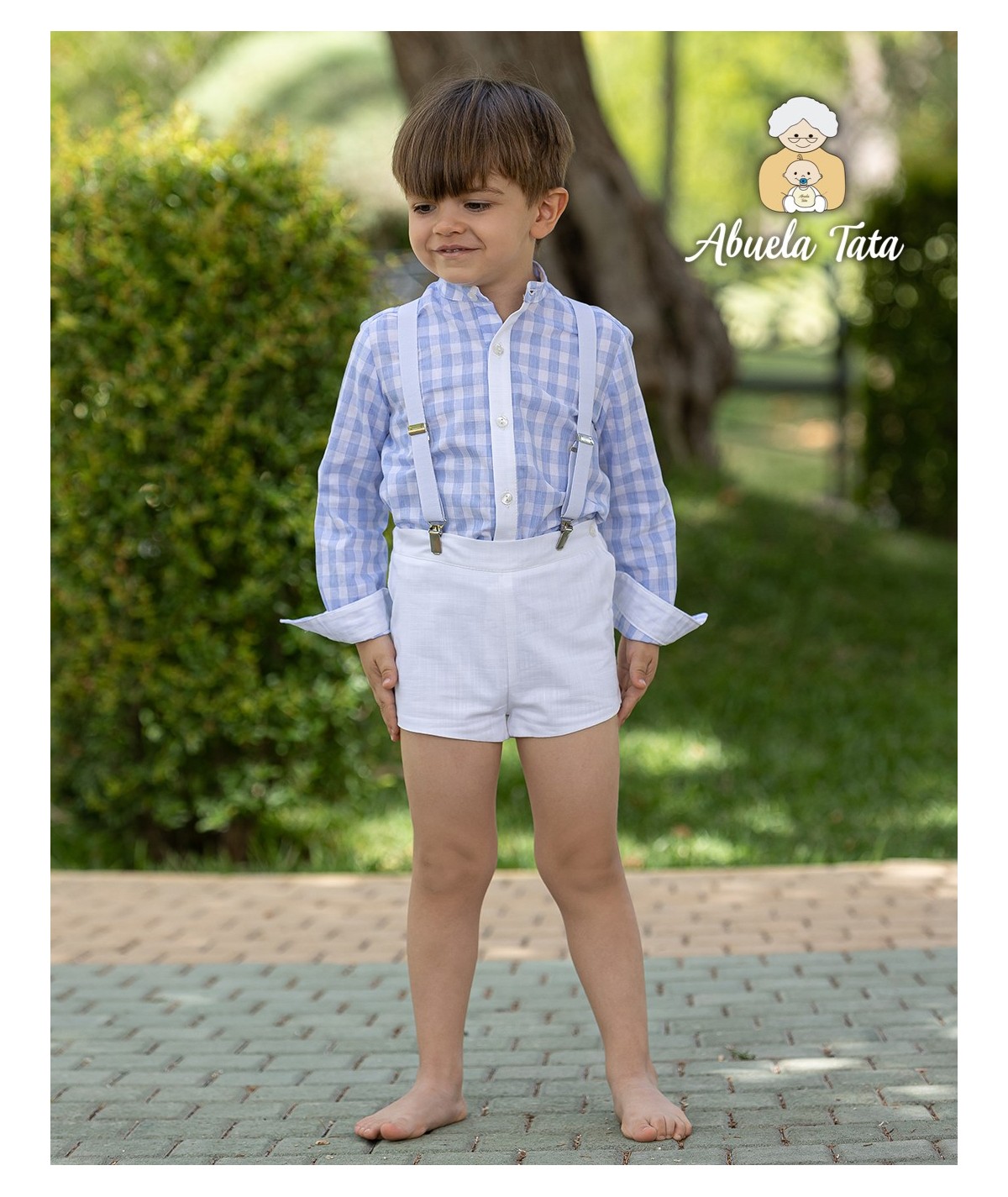 CONJUNTO CAMISA CUADROS NIÑO ABUELA TATA