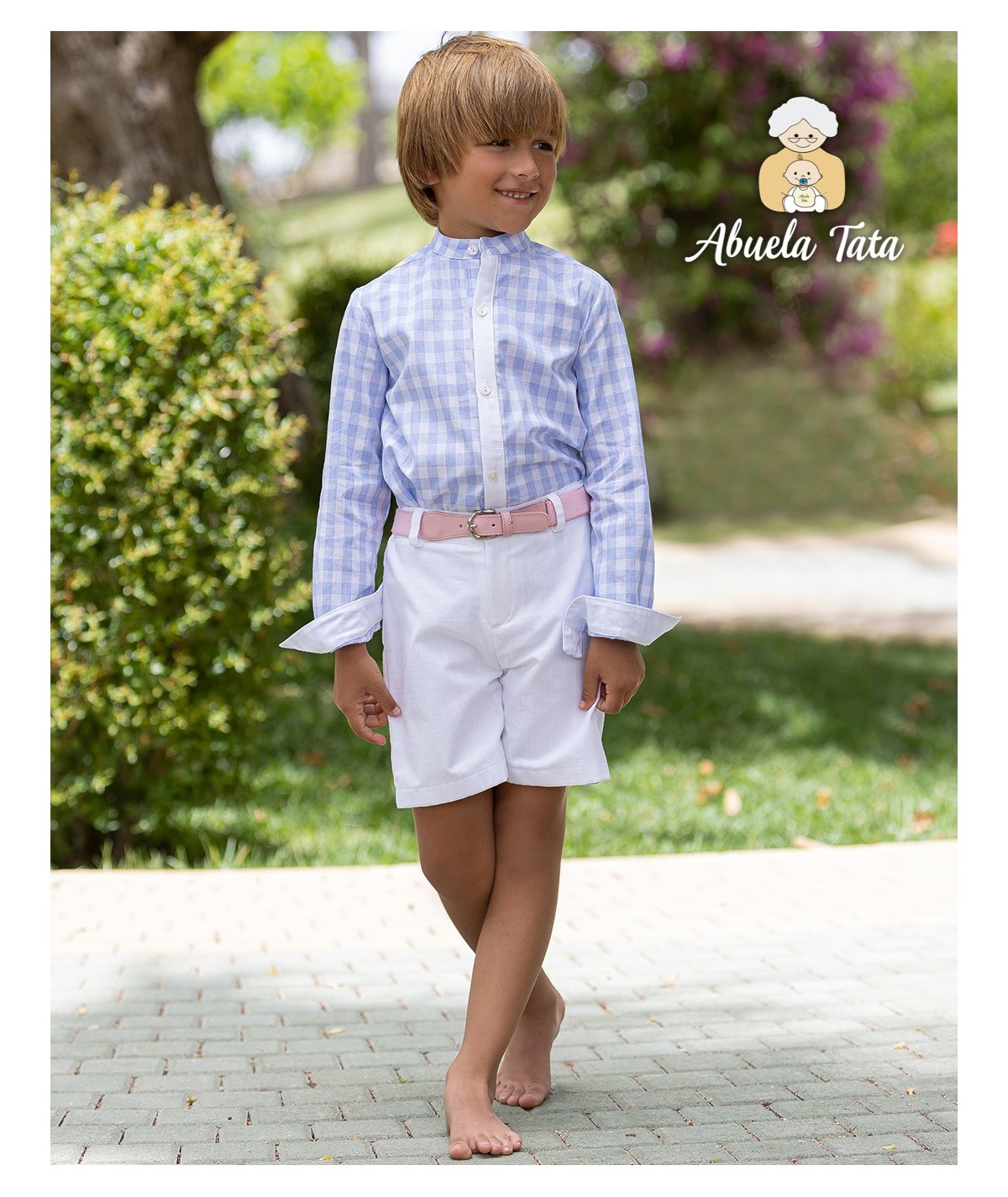 CONJUNTO CAMISA CUADROS Y PANTALON CORTO ABUELA TATA