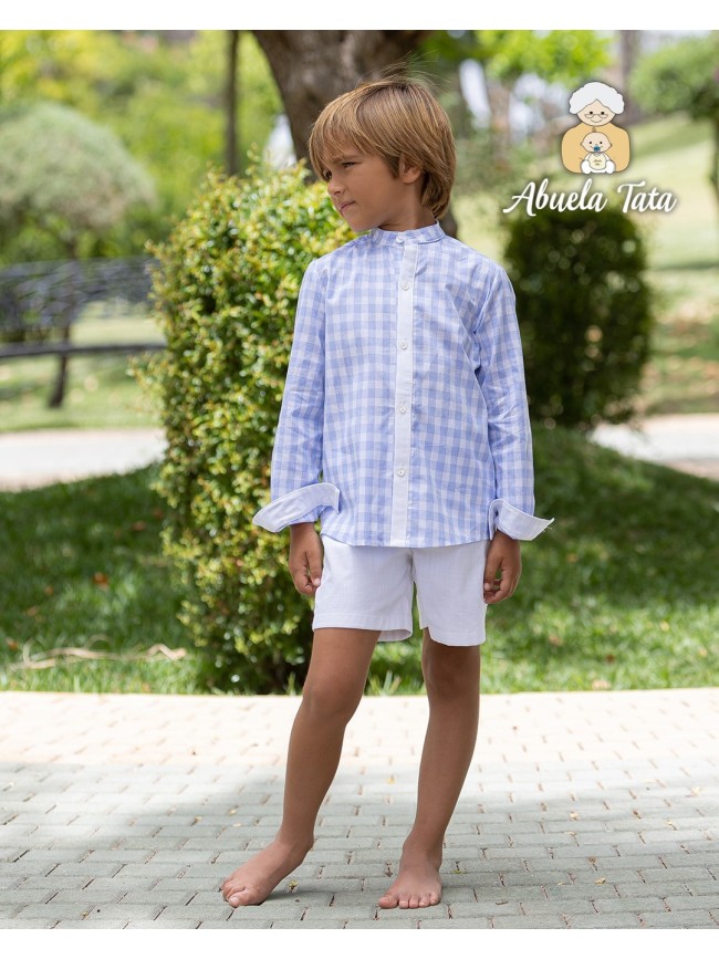 Conjunto Camisa Cuadros Y Pantalon Corto Abuela Tata