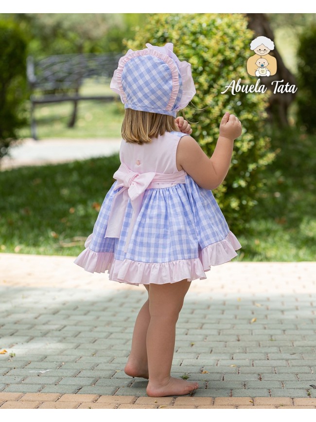 Vestido Cuadros Con Capota Abuela Tata