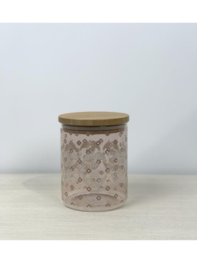 Bote Cristal Tapa Bambu 700 Ml