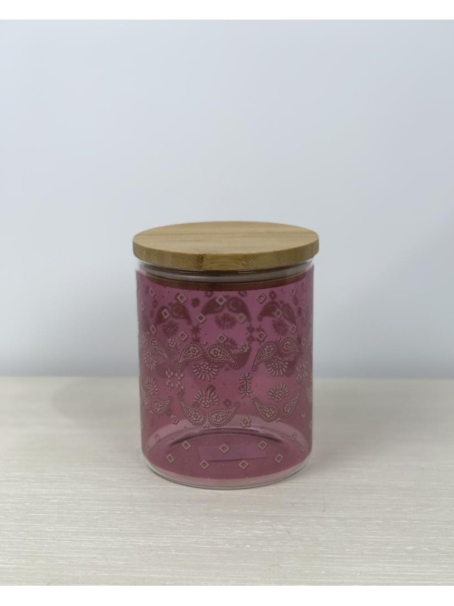 Bote Cristal Tapa Bambu 700 Ml