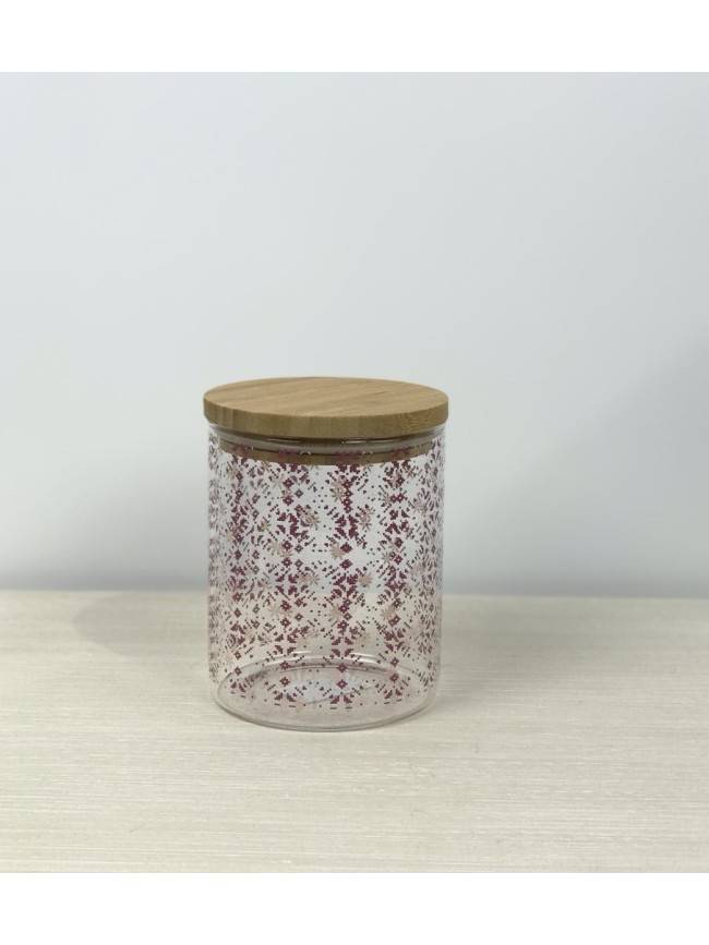 Bote Cristal Tapa Bambu 700 Ml