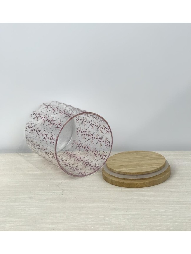 Bote Cristal Tapa Bambu 700 Ml